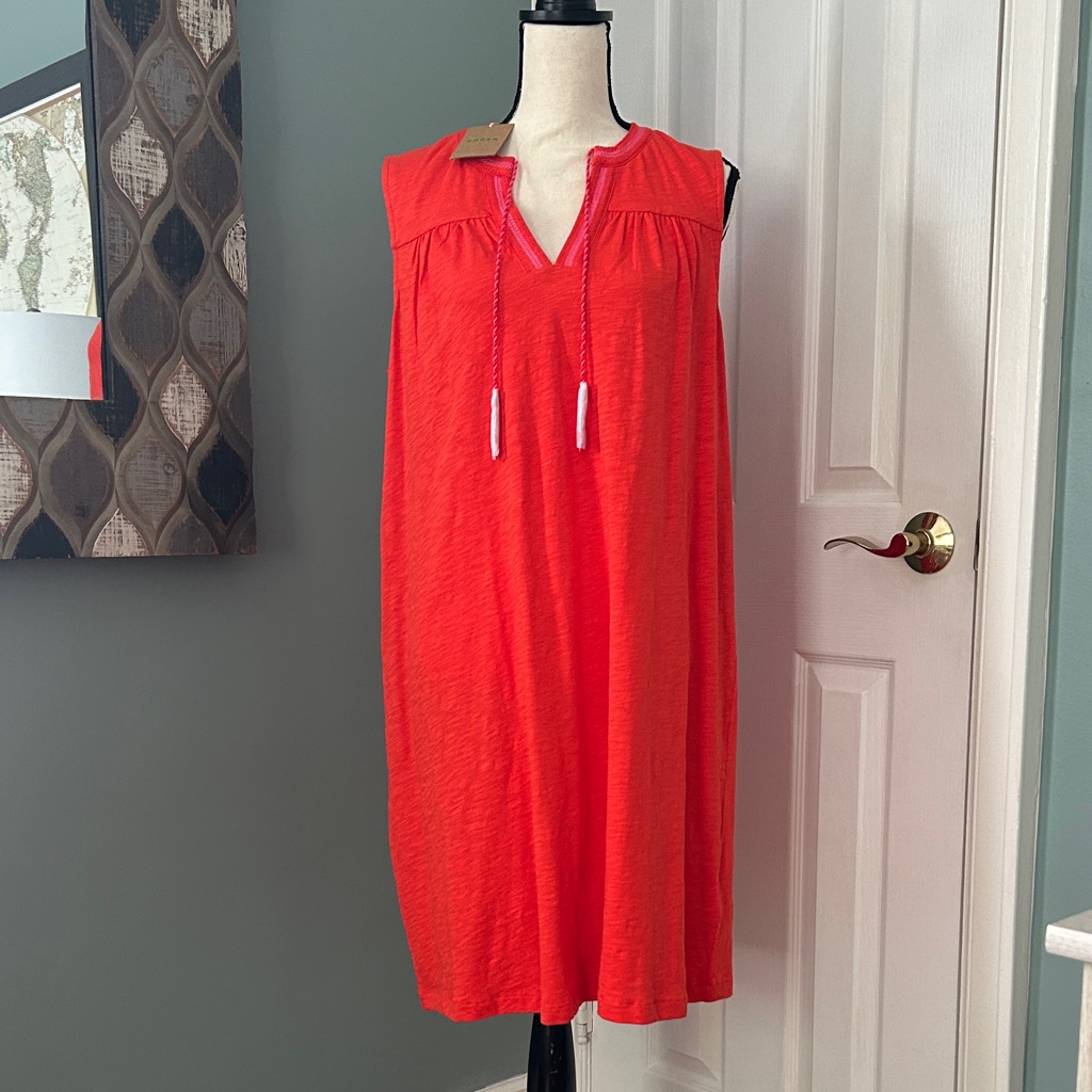 Boden Vibrant Red Sleeveless Midi Dress